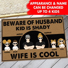 Load image into Gallery viewer, &quot;Beware Of Wife Husband Is Cool&quot;- Personalized Doormat
