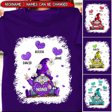 Load image into Gallery viewer, Colorful Gnome Grandma- Mom Loves Sweet Heart Kids Personalized T-shirt
