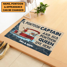 Load image into Gallery viewer, A Pontoon Captain And His Pontoon Queen Live Here - Personalized Doormat
