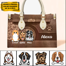 Load image into Gallery viewer, Heart Shape Pets Personalized Leather Handbag
