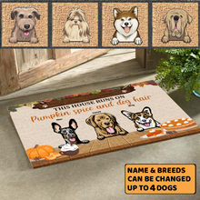 Load image into Gallery viewer, This House Runs On Pumpkin Spice - Personalized Doormat
