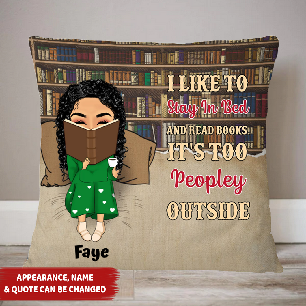 Reading Chibi Girl Just A Girl Who Loves Books  - Custom Pillow