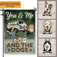 Load image into Gallery viewer, You &amp; Me And The Dogs Camping Husband Wife - Personalized Flag
