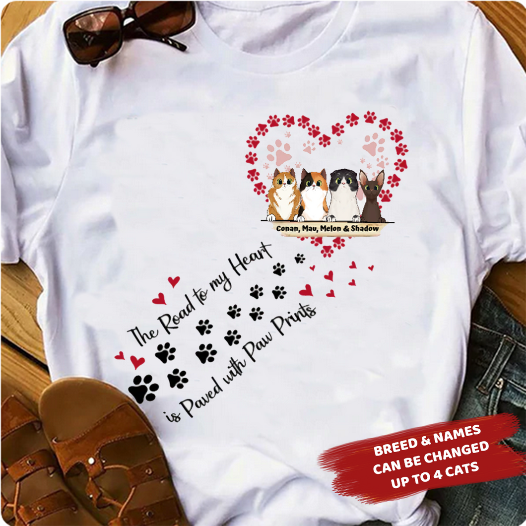 Road To My Heart Fluffy Cats - Personalized Shirt