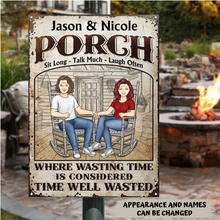 Load image into Gallery viewer, The Porch Time Well Wasted - Personalized Doormat
