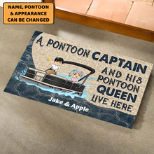 Load image into Gallery viewer, A Pontoon Captain And His Pontoon Queen Live Here - Personalized Doormat
