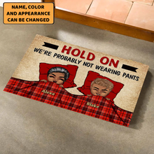 Load image into Gallery viewer, Couple Chibi Not Wearing Pants - Personalized Doormat
