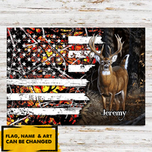 Load image into Gallery viewer, Hunters Custom Gift For Hunting Lover Custom Hunting Camouflage American Flag - Personalized Metal Sign
