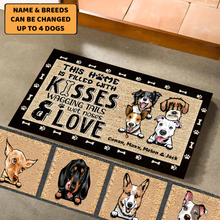 Load image into Gallery viewer, Home Filled Kisses - Personalized Doormat
