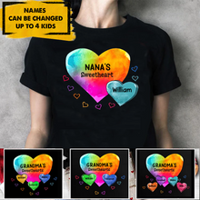 Load image into Gallery viewer, Colorful Heart Grandma Auntie Mom Sweet Heart Kids Personalized T-shirt
