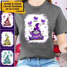 Load image into Gallery viewer, Colorful Gnome Grandma- Mom Loves Sweet Heart Kids Personalized T-shirt
