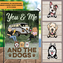 Load image into Gallery viewer, You &amp; Me And The Dogs Camping Husband Wife - Personalized Flag
