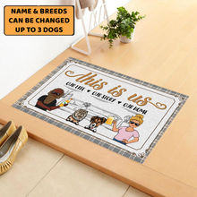 Load image into Gallery viewer, This Is Us Couple And Dog - Personalized Doormat
