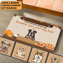 Load image into Gallery viewer, This House Runs On Pumpkin Spice - Personalized Doormat
