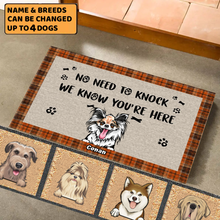 Load image into Gallery viewer, Dog Lovers No Need To Knock We Know - Personalized Doormat
