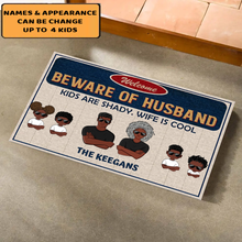 Load image into Gallery viewer, Couple Family Beware Of Wife - Personalized Custom Doormat
