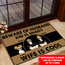 Load image into Gallery viewer, &quot;Beware Of Wife Husband Is Cool&quot;- Personalized Doormat
