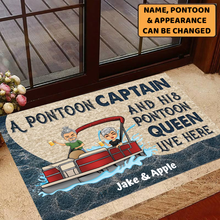 Load image into Gallery viewer, A Pontoon Captain And His Pontoon Queen Live Here - Personalized Doormat
