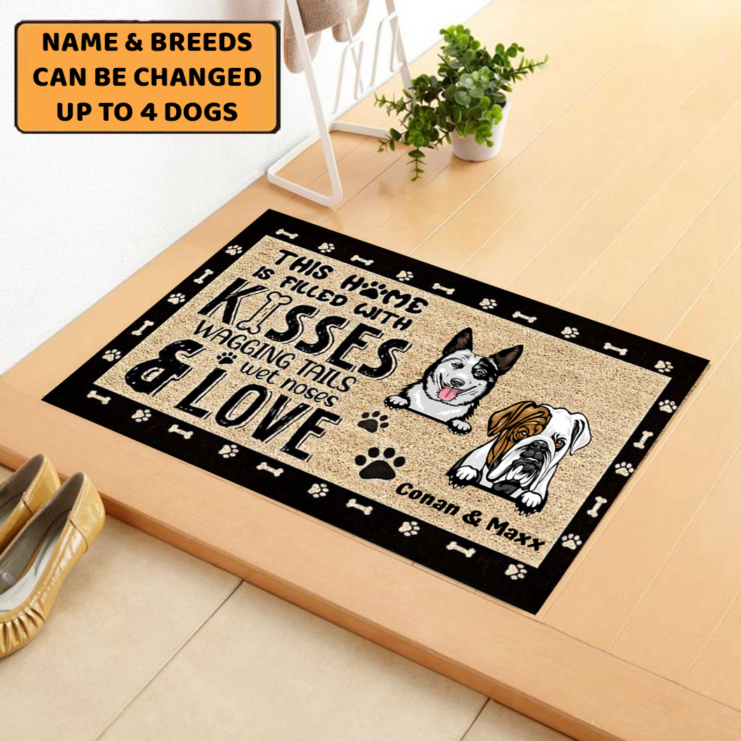 Home Filled Kisses - Personalized Doormat