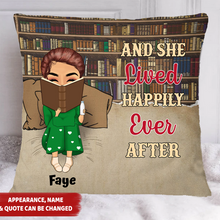 Load image into Gallery viewer, Reading Chibi Girl Just A Girl Who Loves Books  - Custom Pillow
