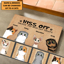 Load image into Gallery viewer, Hiss Off Unless You Have Cat Treats - Personalized Doormat
