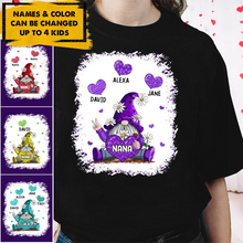 Load image into Gallery viewer, Colorful Gnome Grandma- Mom Loves Sweet Heart Kids Personalized T-shirt
