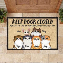 Load image into Gallery viewer, Don&#39;t Let The Cats Out - Personalized Cat Mat
