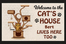 Load image into Gallery viewer, Welcome To The Cats House Cat Tower - Personalized Doormat
