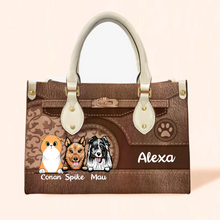 Load image into Gallery viewer, Heart Shape Pets Personalized Leather Handbag
