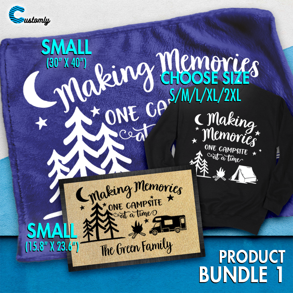 Making Memories Camping Bundle (Doormat, Blanket & Sweatshirt)