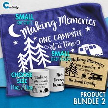 Load image into Gallery viewer, Making Memories Camping Bundle (Doormat, Blanket &amp; Mug)
