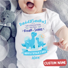 Load image into Gallery viewer, &quot;Daddysaurus&quot; Father&#39;s Day Baby Onesie
