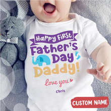 Load image into Gallery viewer, &quot;Happy First Father&#39;s Day&quot; Baby Onesie
