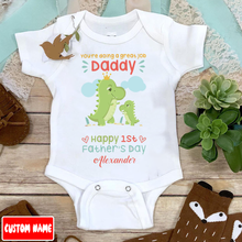 Load image into Gallery viewer, &quot;Dino Daddy&quot; Father&#39;s Day Custom Baby Onesie
