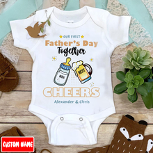 Load image into Gallery viewer, &quot;Our First Father&#39;s Day Together&quot; Custom Baby Onesie
