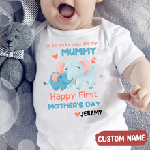 Load image into Gallery viewer, 1st Mother&#39;s Day Baby Onesie - &quot;I&#39;m so lucky&quot;
