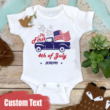 Load image into Gallery viewer, &quot;My First Fourth of July&quot; Custom Baby Onesie
