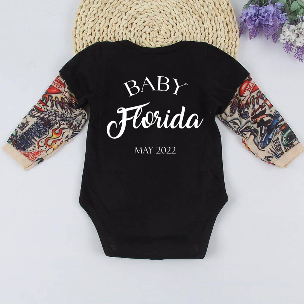 Custom Name Baby Tattoo Onesie