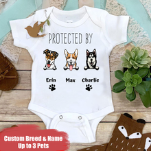 Load image into Gallery viewer, &quot;Protected by Paws&quot; - Baby Onesie
