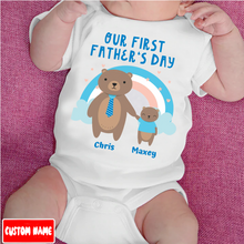 Load image into Gallery viewer, &quot;Our first Father&#39;s Day&quot; Custom Baby Onesie
