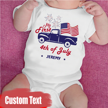 Load image into Gallery viewer, &quot;My First Fourth of July&quot; Custom Baby Onesie
