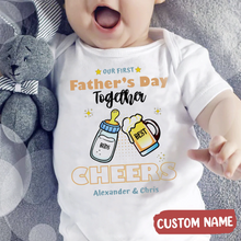 Load image into Gallery viewer, &quot;Our First Father&#39;s Day Together&quot; Custom Baby Onesie
