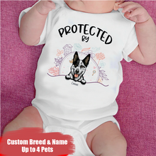 Load image into Gallery viewer, Custom Baby Onesies - Protected by Dog - Personalized Onesie
