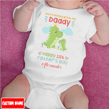 Load image into Gallery viewer, &quot;Dino Daddy&quot; Father&#39;s Day Custom Baby Onesie
