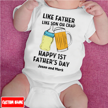 Load image into Gallery viewer, &quot;Like Father Like Son Oh Crap&quot; Custom Baby Onesie
