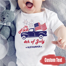 Load image into Gallery viewer, &quot;My First Fourth of July&quot; Custom Baby Onesie
