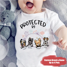 Load image into Gallery viewer, Custom Baby Onesies - Protected by Dog - Personalized Onesie
