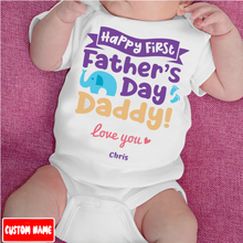 Load image into Gallery viewer, &quot;Happy First Father&#39;s Day&quot; Baby Onesie
