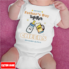 Load image into Gallery viewer, &quot;Our First Father&#39;s Day Together&quot; Custom Baby Onesie
