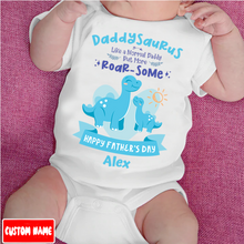 Load image into Gallery viewer, &quot;Daddysaurus&quot; Father&#39;s Day Baby Onesie
